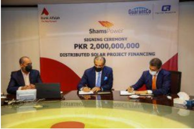 Shams Power secures Financial Closure of PKR 2 billion with Bank Alfalah and GuarantCo to Invest in 21MW Solar Power Plants in Pakistan Shams Power secures Financial Closure of PKR 2 billion with Bank Alfalah and GuarantCo to Invest in 21MW Solar Power Plants in Pakistan