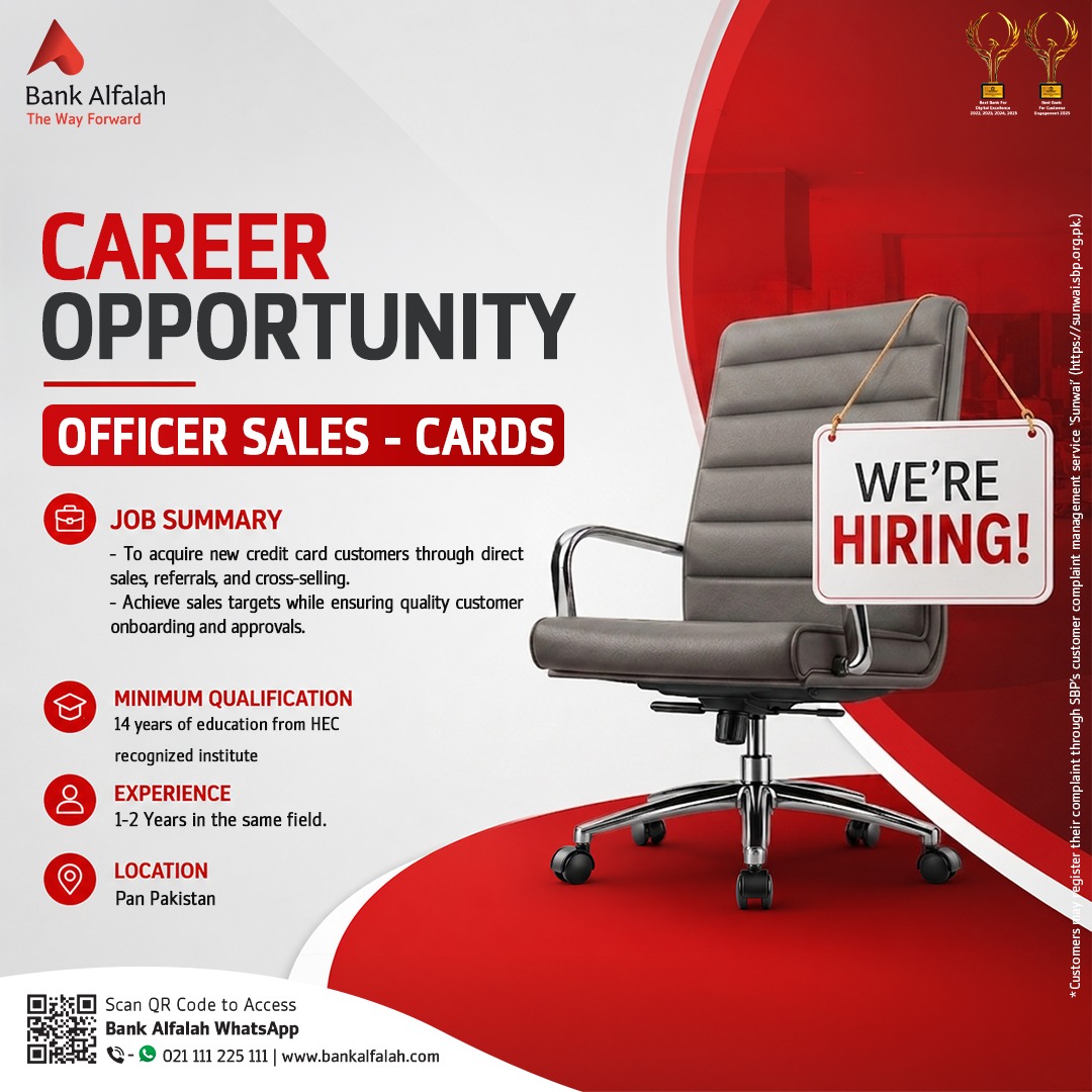 Officer Sales Cards Job Ad
